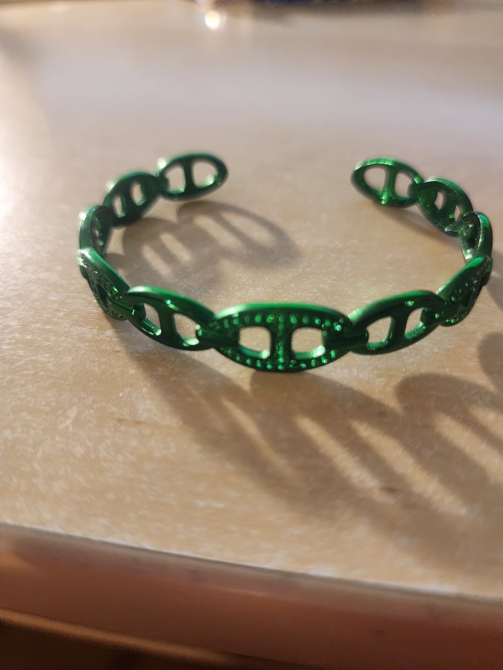 Emera;d Green Chain-Link Cuff with Pave Bracelet - Alexa Rae